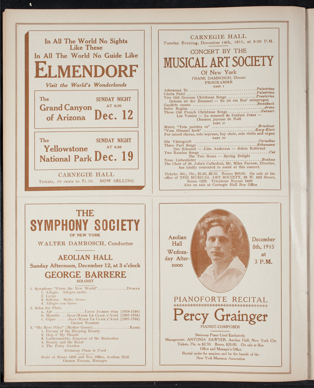 New York Philharmonic, December 5, 1915, program page 8
