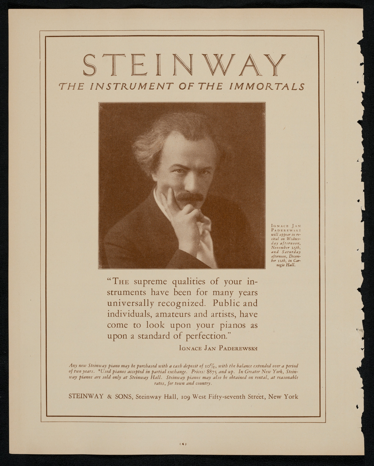 New York Symphony Orchestra, November 19, 1925, program page 4