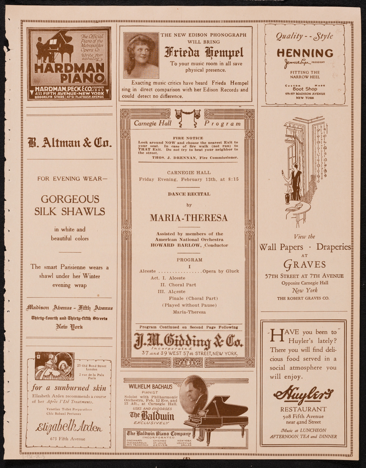 Maria Theresa, February 13, 1925, program page 5