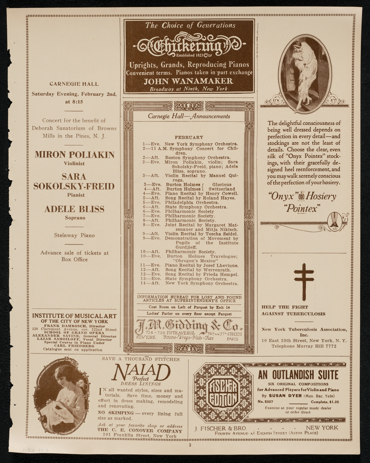 Boston Symphony Orchestra, January 31, 1924, program page 3