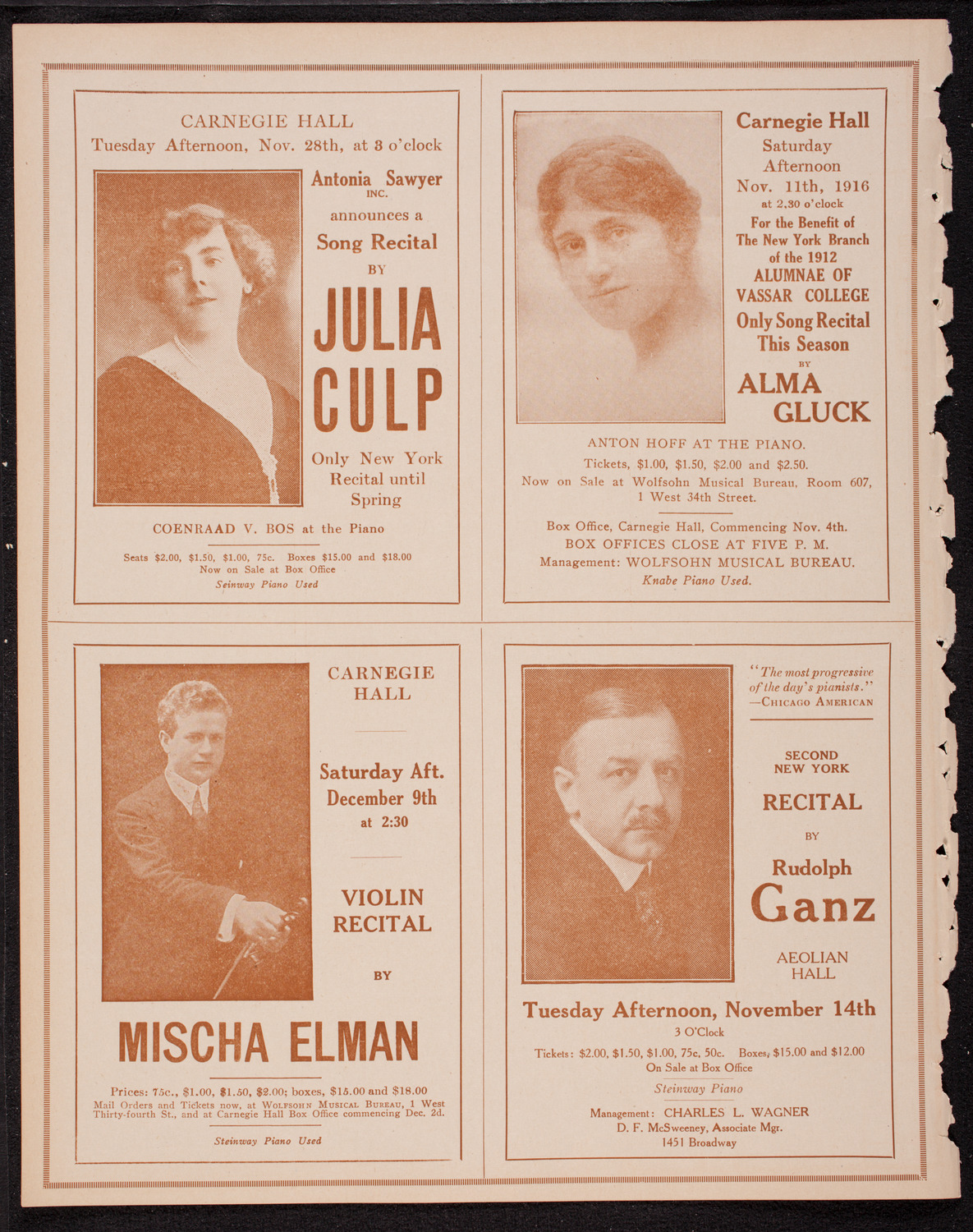 Home Symphony Concert: New York Philharmonic, November 8, 1916, program page 10