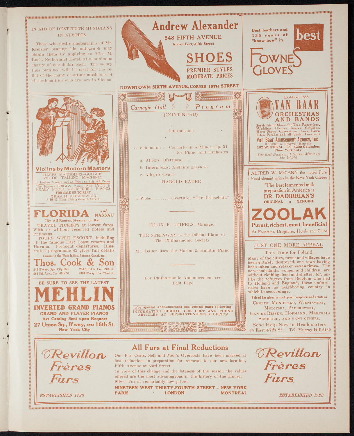 New York Philharmonic, March 5, 1915, program page 7