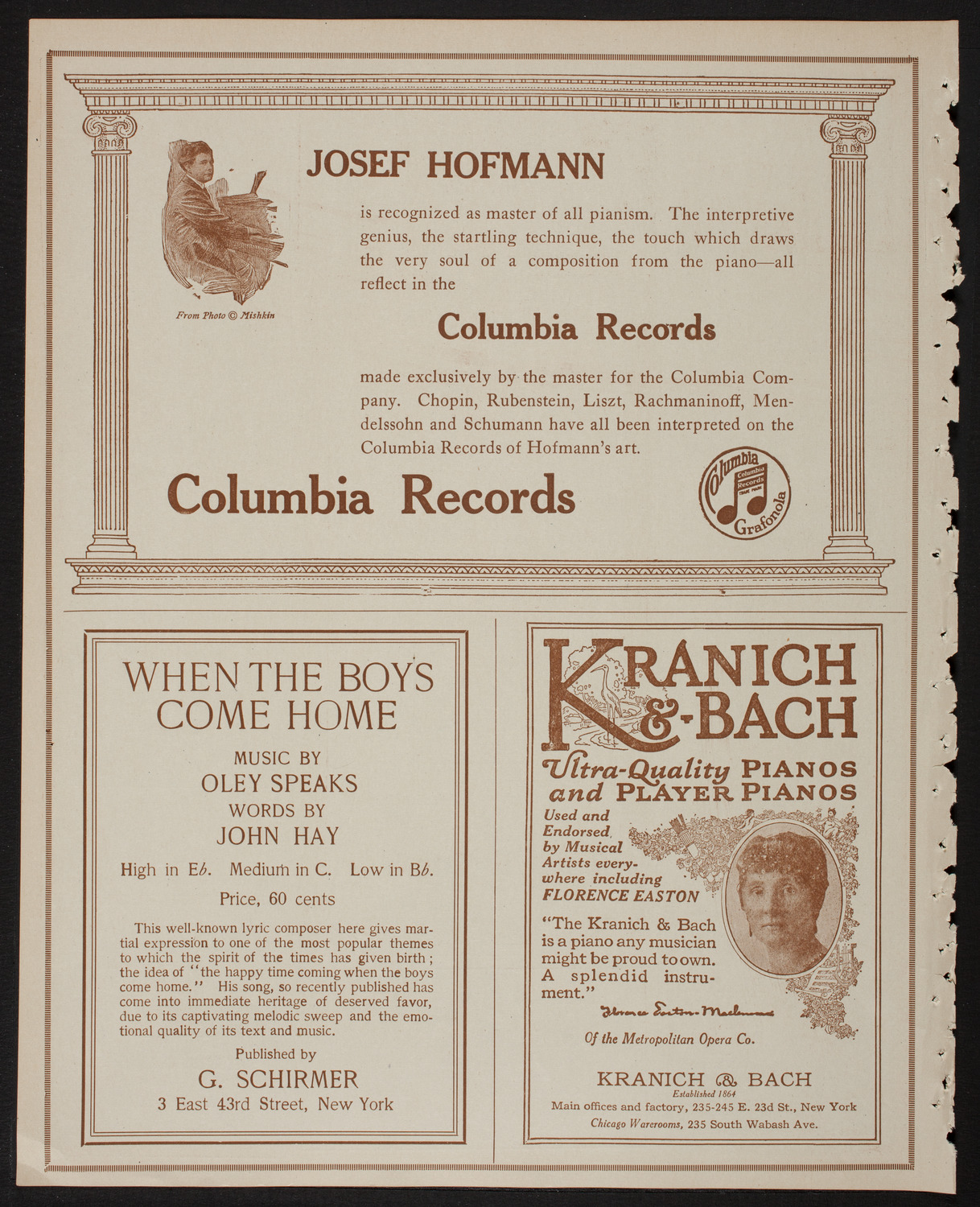 New York Philharmonic, February 21, 1918, program page 6