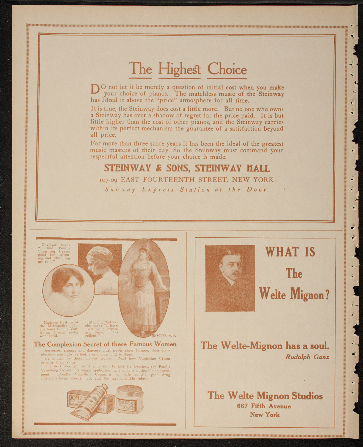 New York Philharmonic, March 1, 1917, program page 4