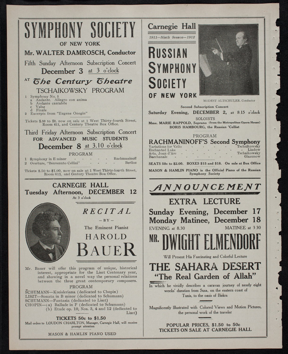 Fannie Bloomfield Zeisler, Piano, December 2, 1911, program page 10