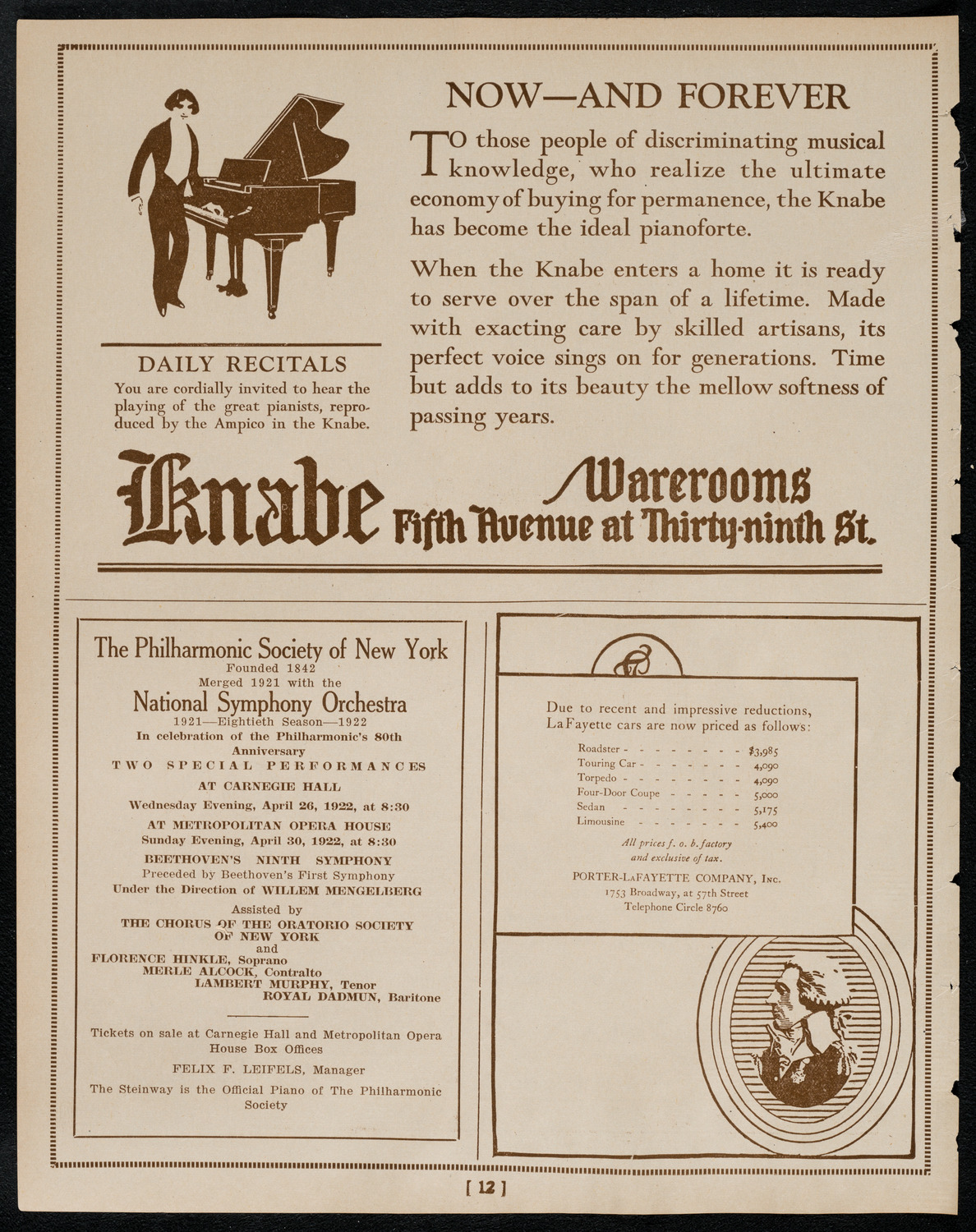 New York Banks' Glee Club, April 19, 1922, program page 12