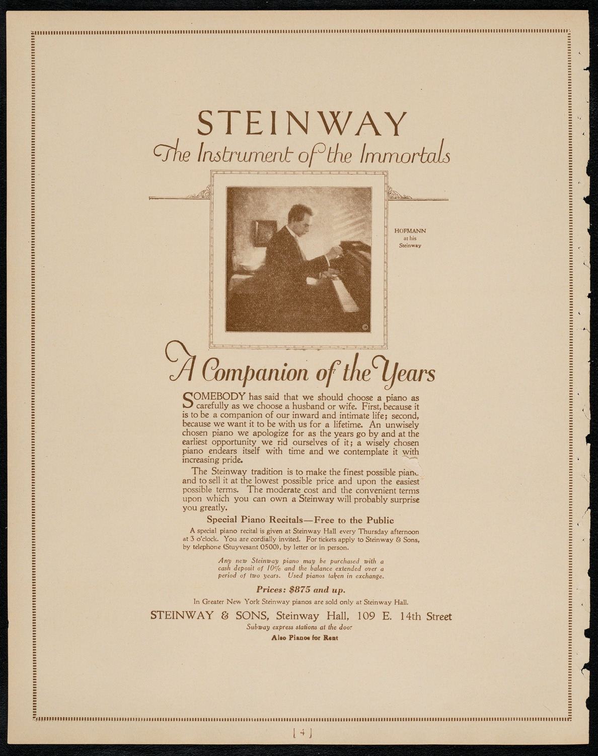 New York Symphony Orchestra, February 17, 1922, program page 4