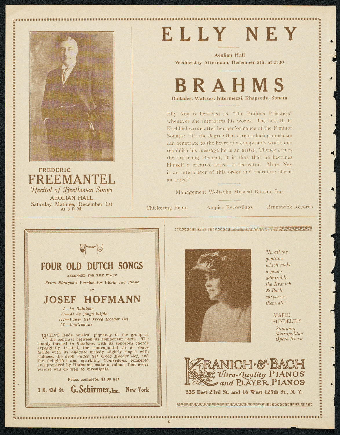 New York Symphony Orchestra: Beethoven Cycle, November 23, 1923, program page 6