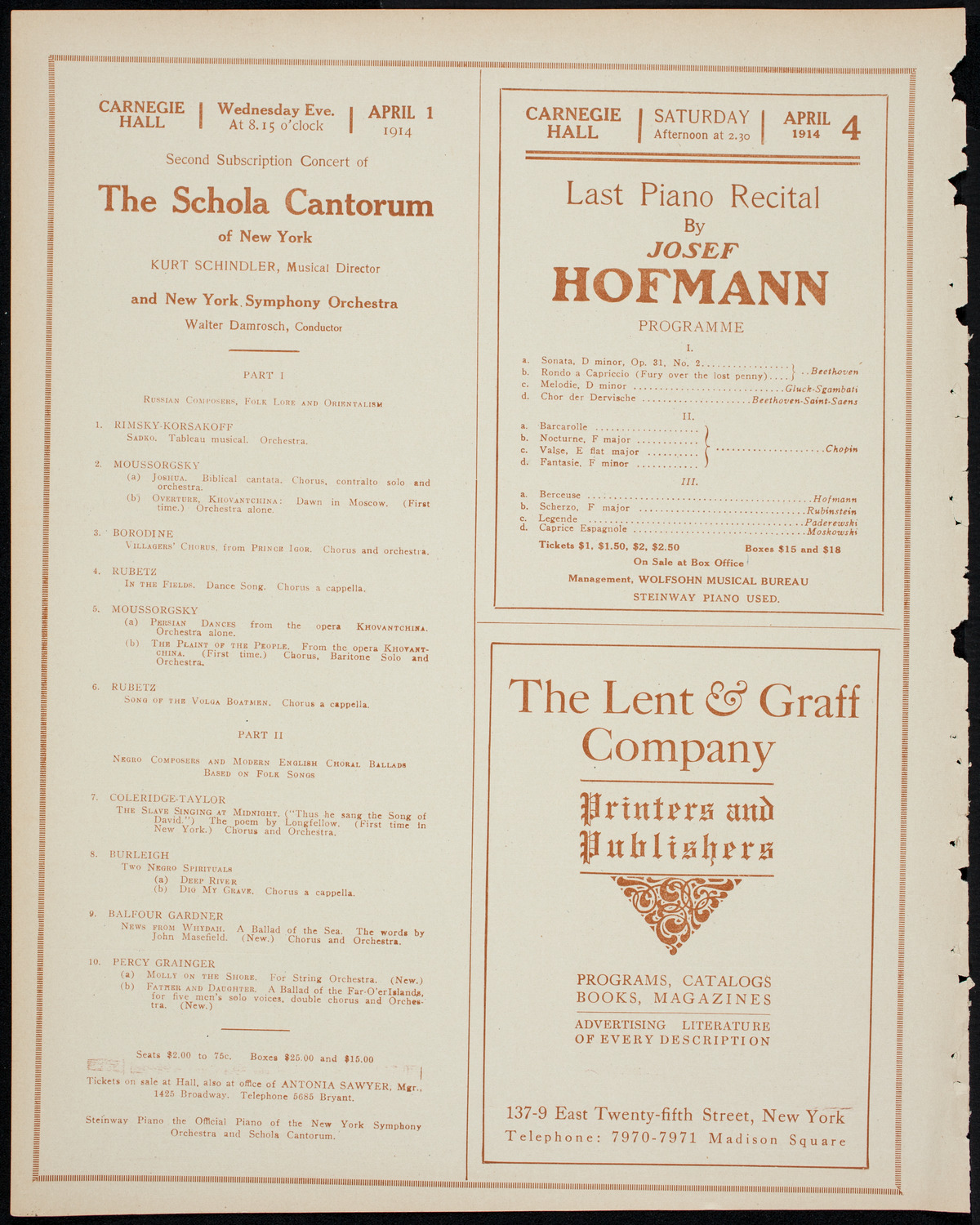 People's Symphony Concert, March 29, 1914, program page 10