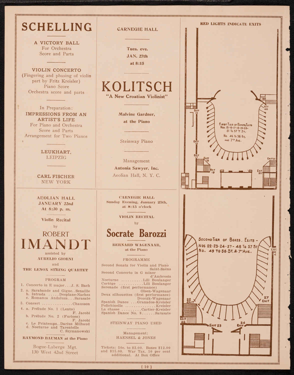 New York Philharmonic, January 16, 1925, program page 10