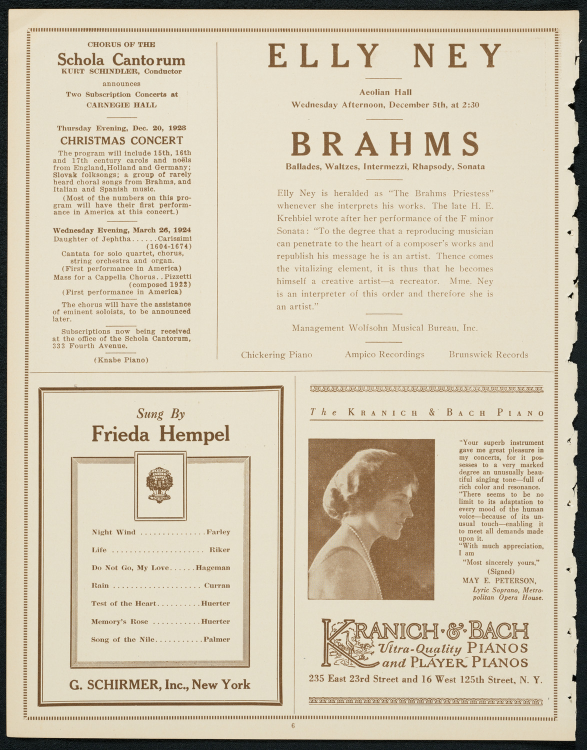 Boston Symphony Orchestra, November 29, 1923, program page 6
