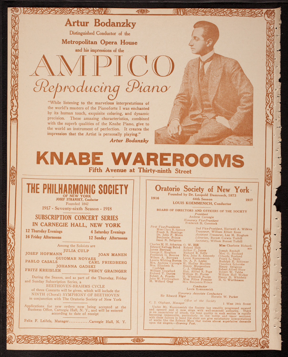 Benefit: Laymen's League for Retreats and Social Service, May 7, 1917, program page 12