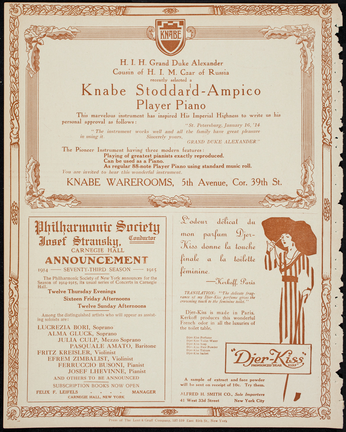 New York Banks' Glee Club, April 16, 1914, program page 12