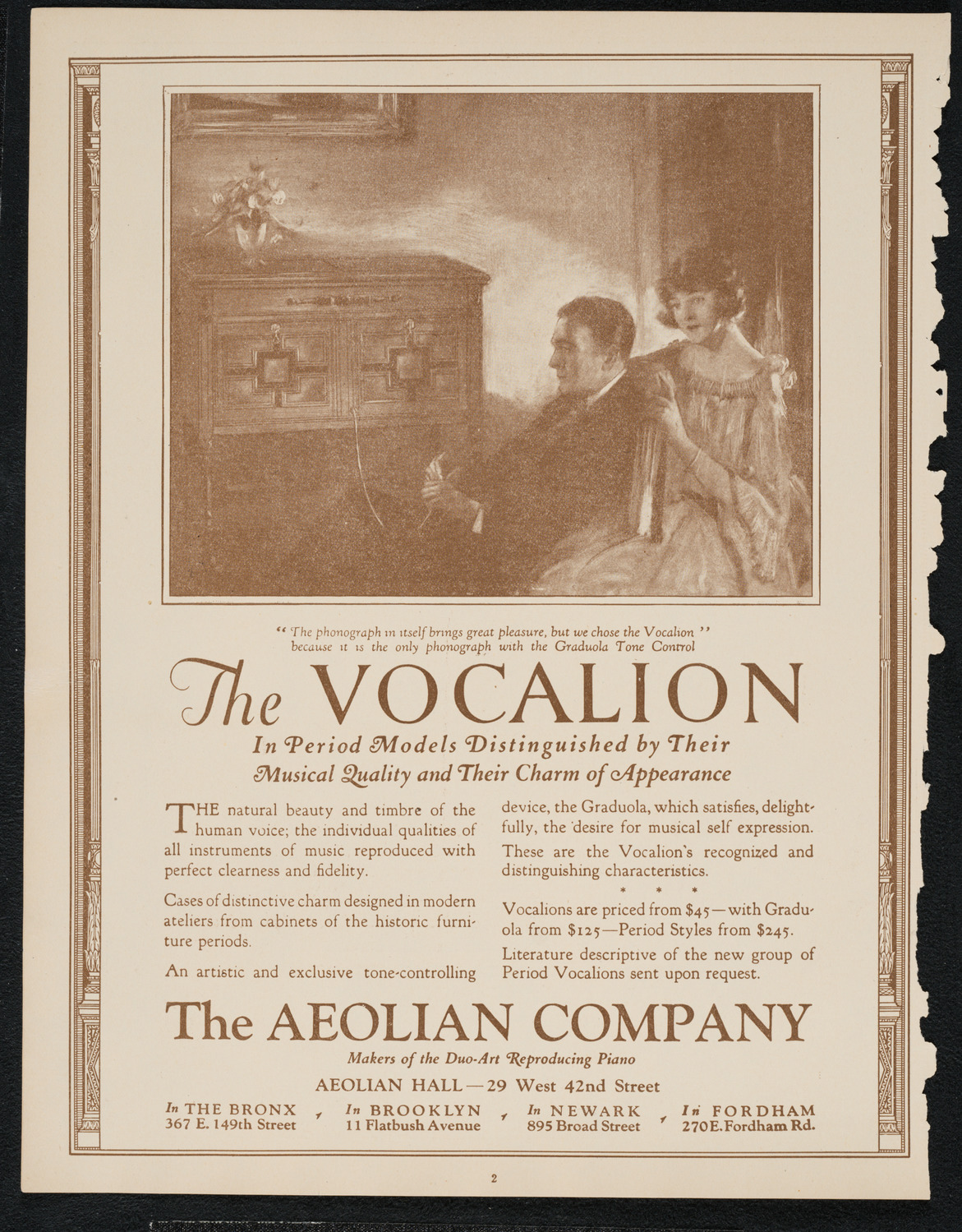 Beniamino Gigli, Tenor, October 8, 1922, program page 2