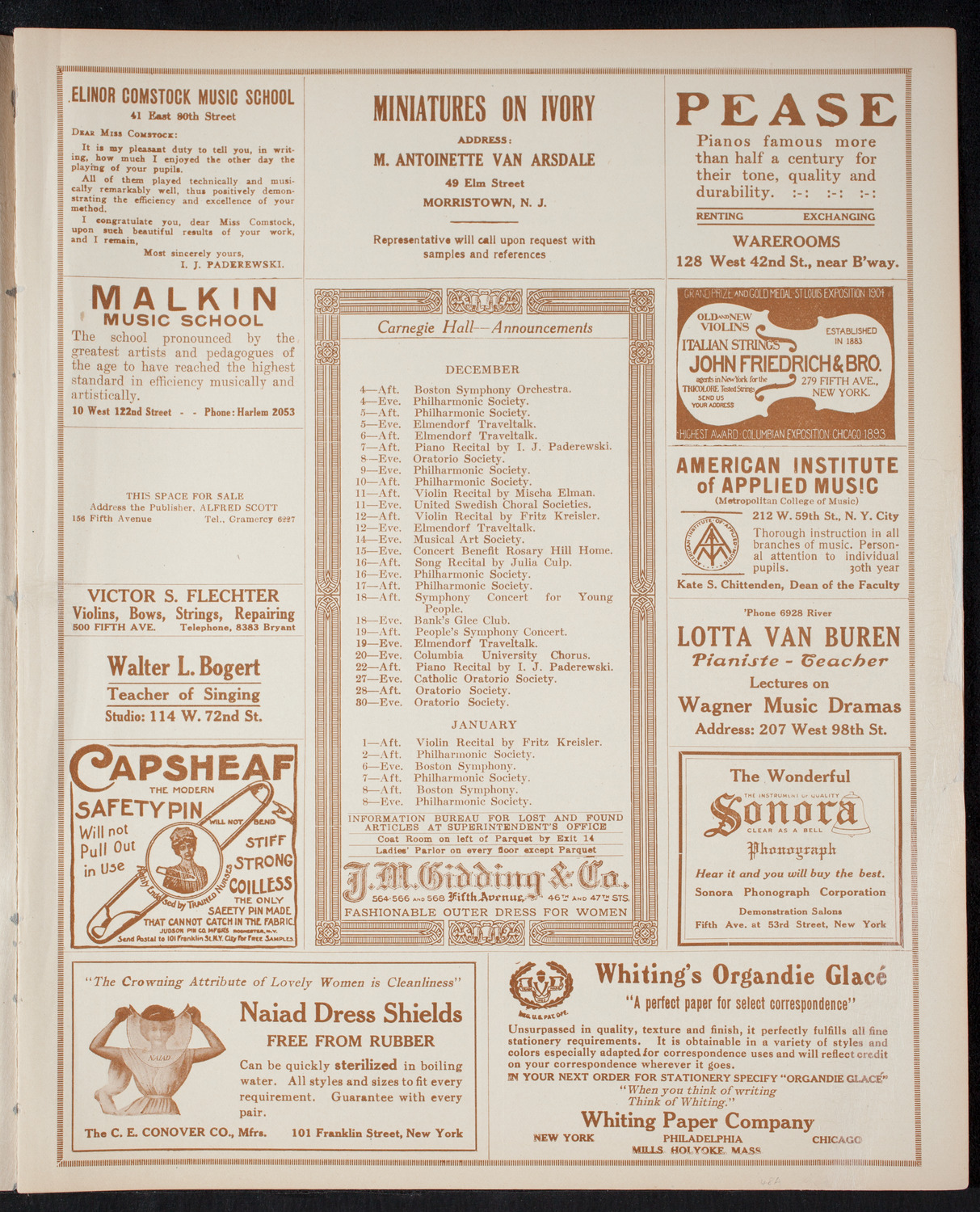 Boston Symphony Orchestra, December 2, 1915, program page 3