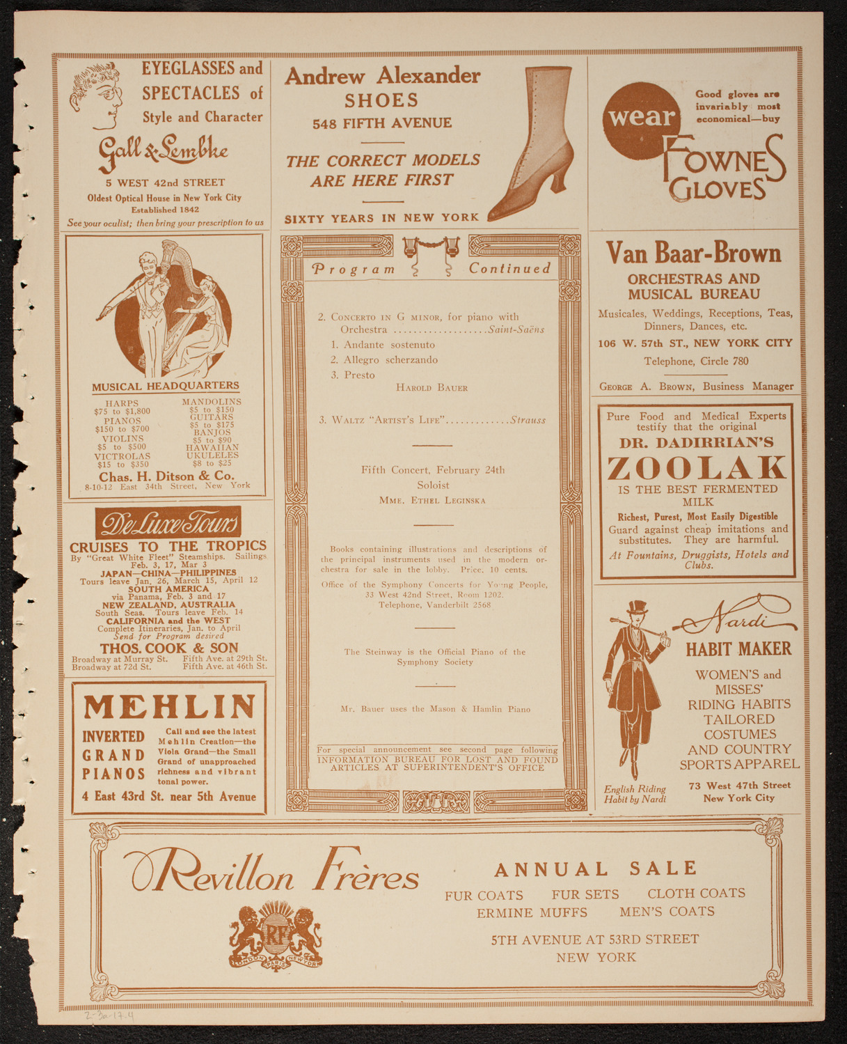 Symphony Concert for Young People, February 3, 1917, program page 7