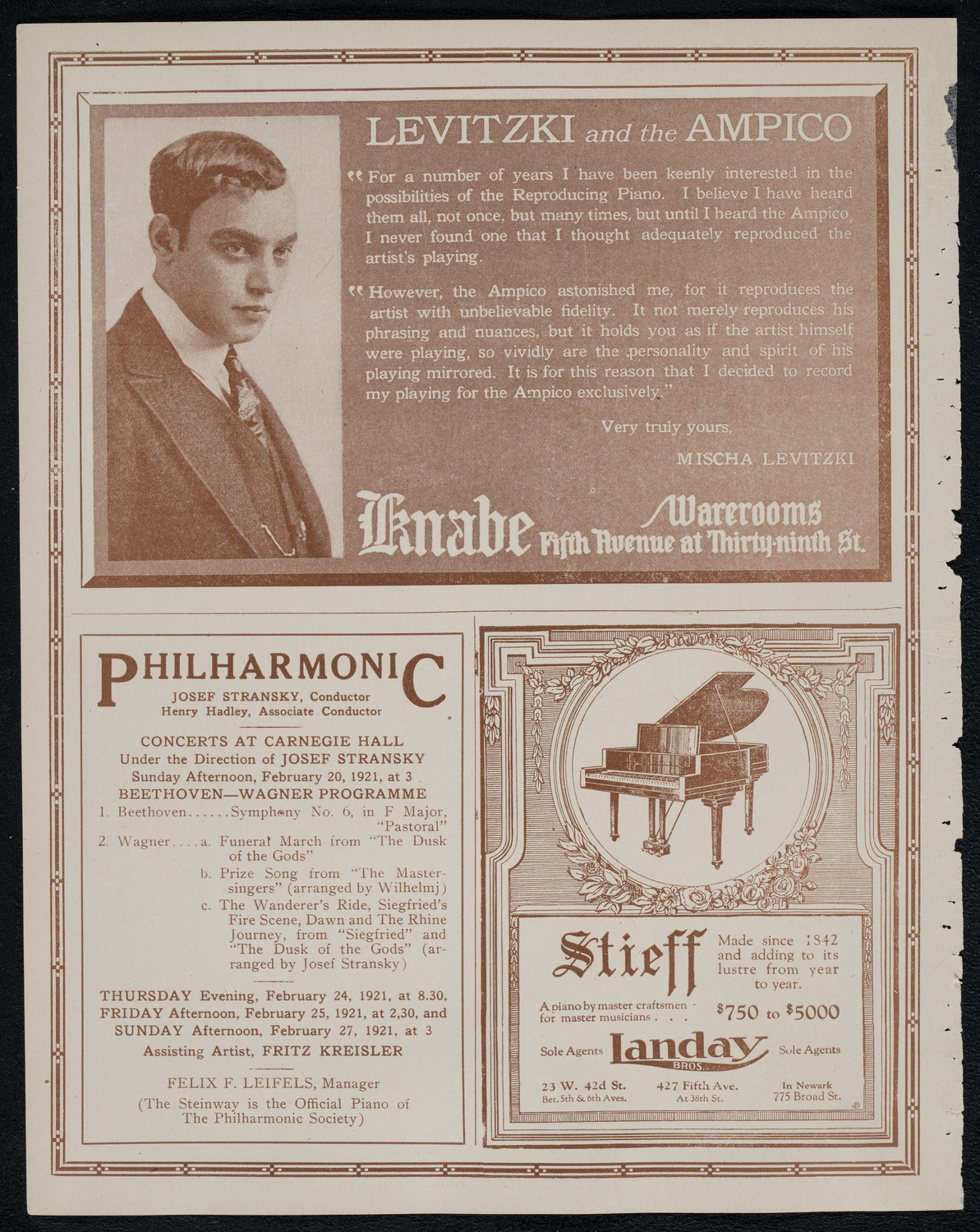 National Symphony Orchestra, February 17, 1921, program page 12