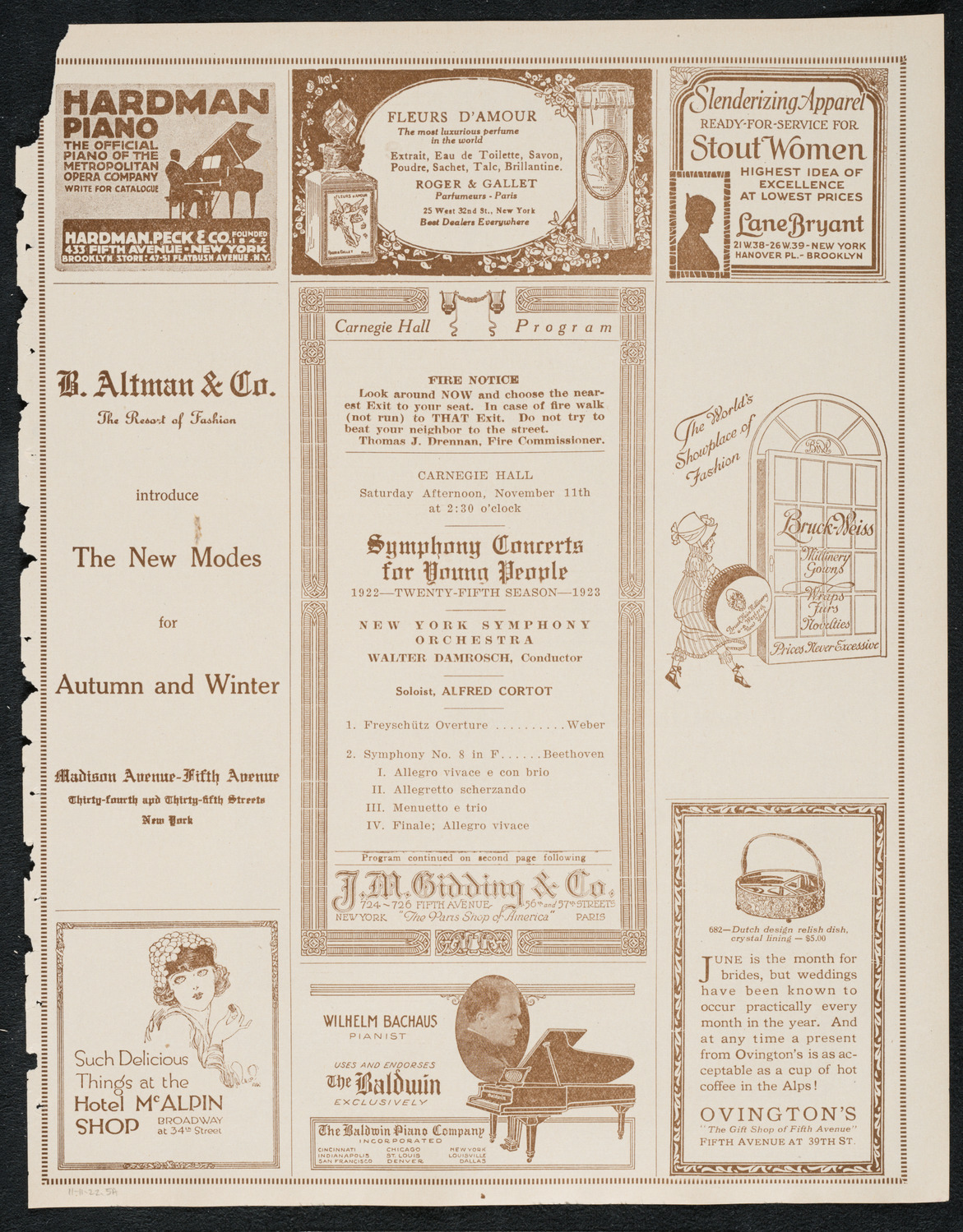 Symphony Concert for Young People, November 11, 1922, program page 5