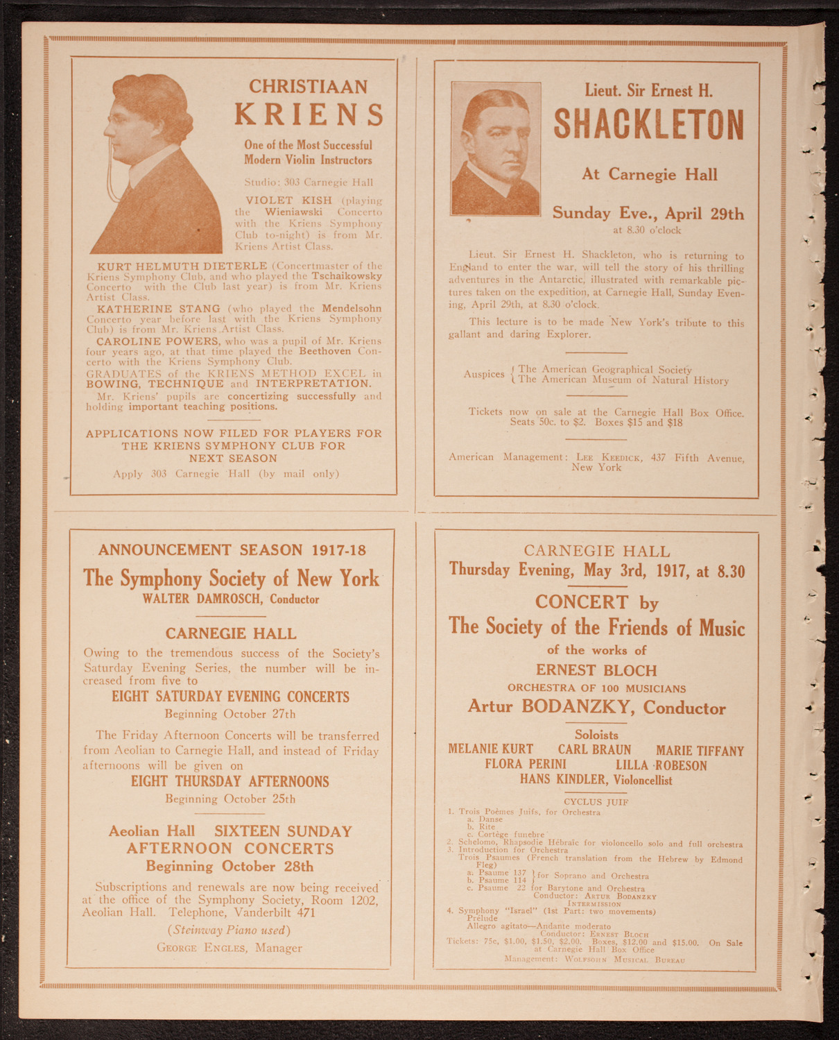 Kriens Symphony Club, April 28, 1917, program page 8