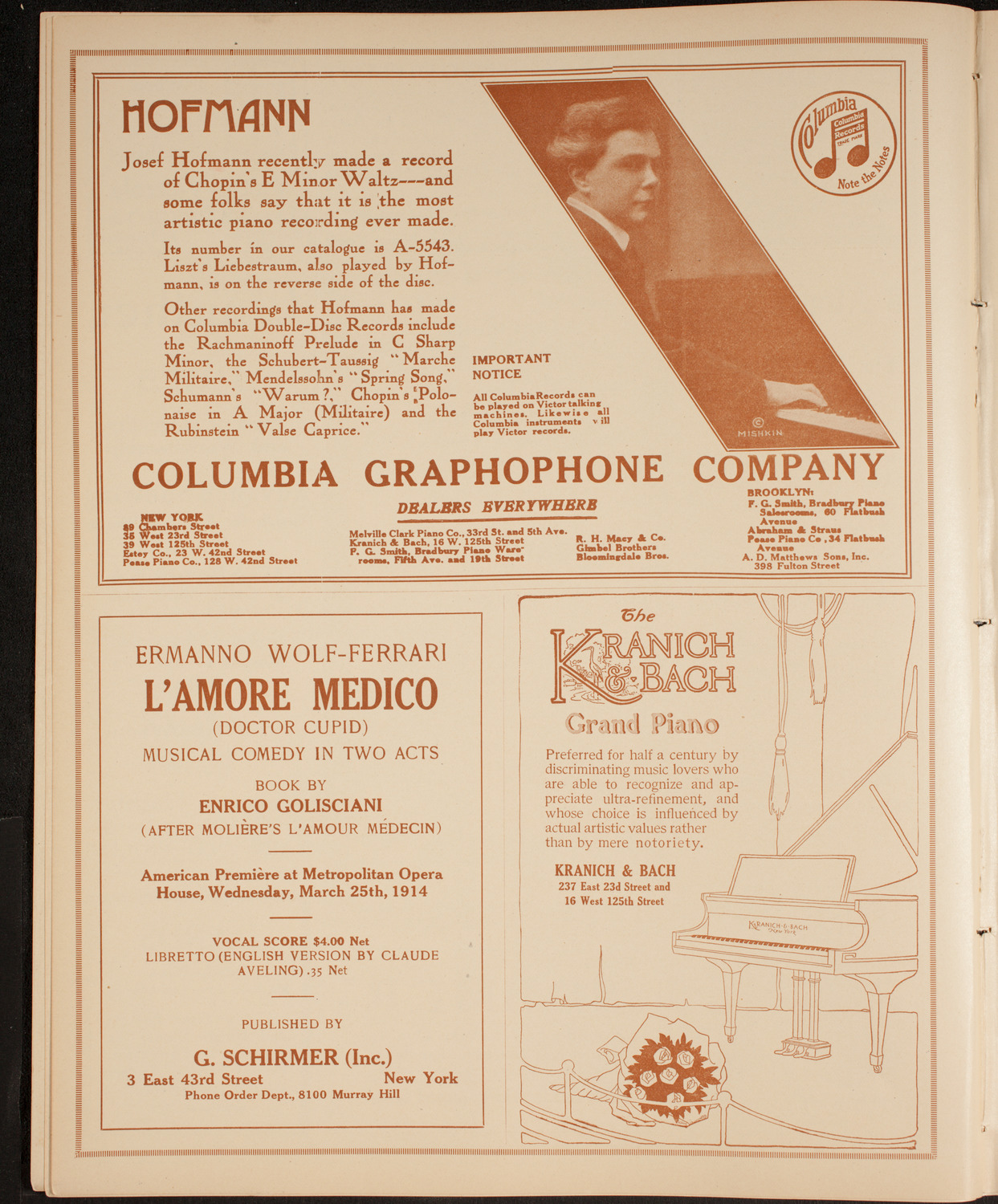 Leonard Borwick, Piano, November 5, 1914, program page 6