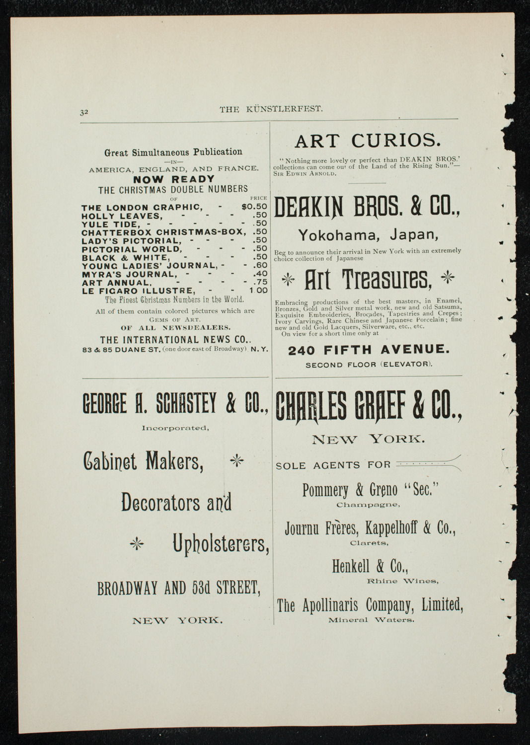 Künstlerfest, December 3, 1891, program page 34