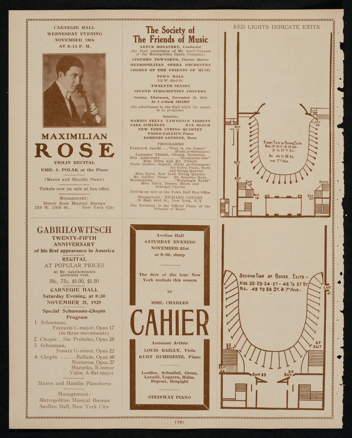 Percy Grainger, Piano, November 16, 1925, program page 10