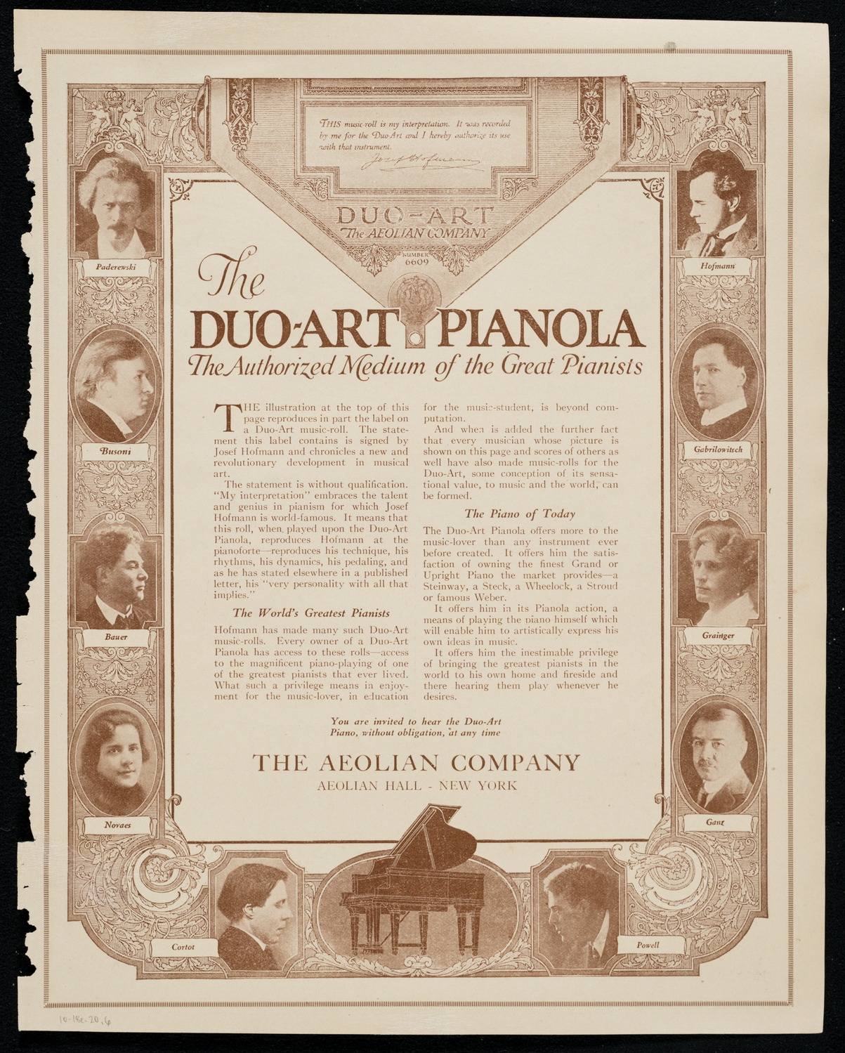 Ervin Nyiregyházi, Piano, October 18, 1920, program page 11
