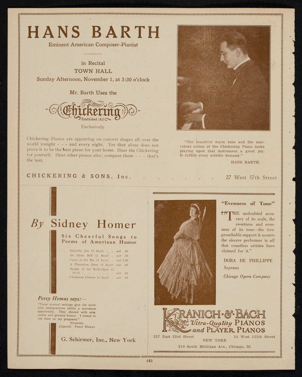Louise Homer, Contralto, October 31, 1925, program page 6