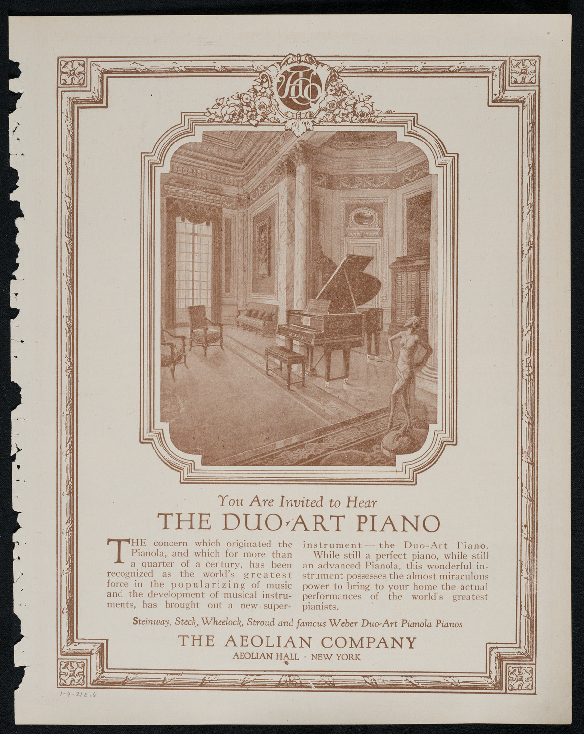 Philadelphia Orchestra, January 4, 1921, program page 11