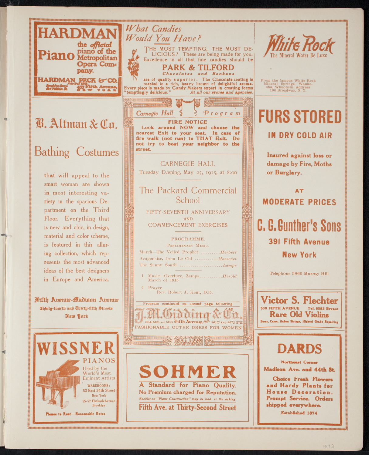 Graduation:  Packard Commercial School, May 25, 1915, program page 5