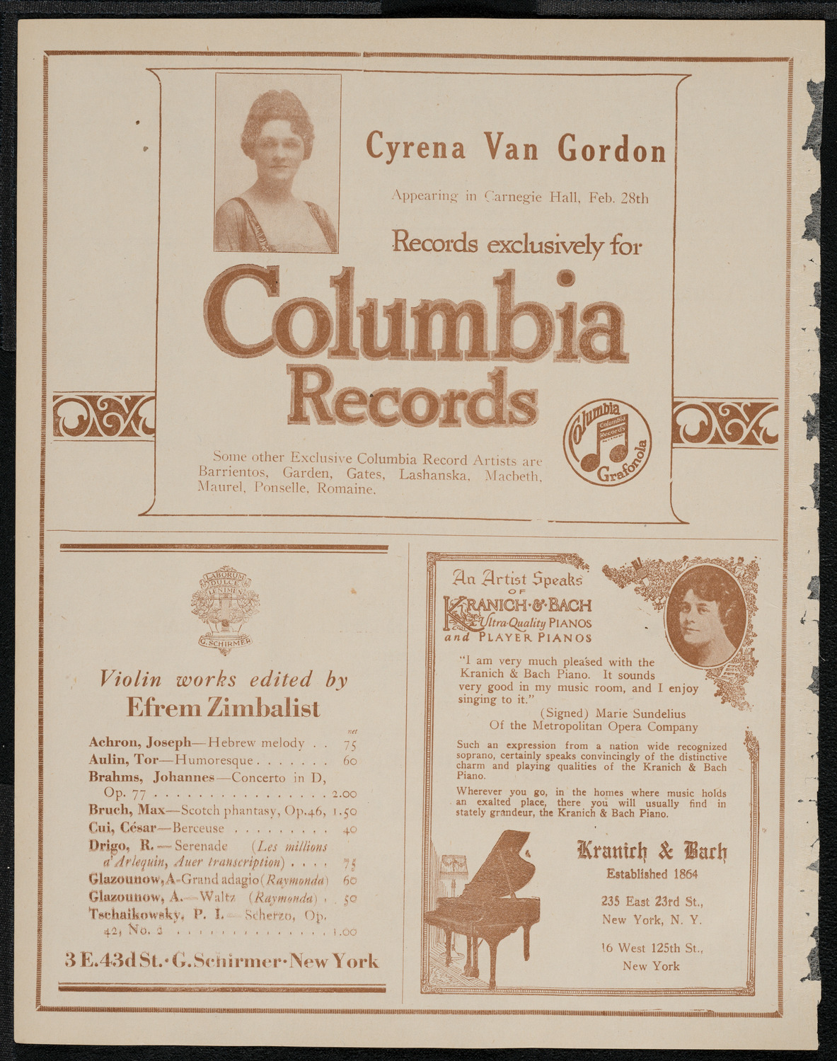 New York Philharmonic, February 27, 1921, program page 6