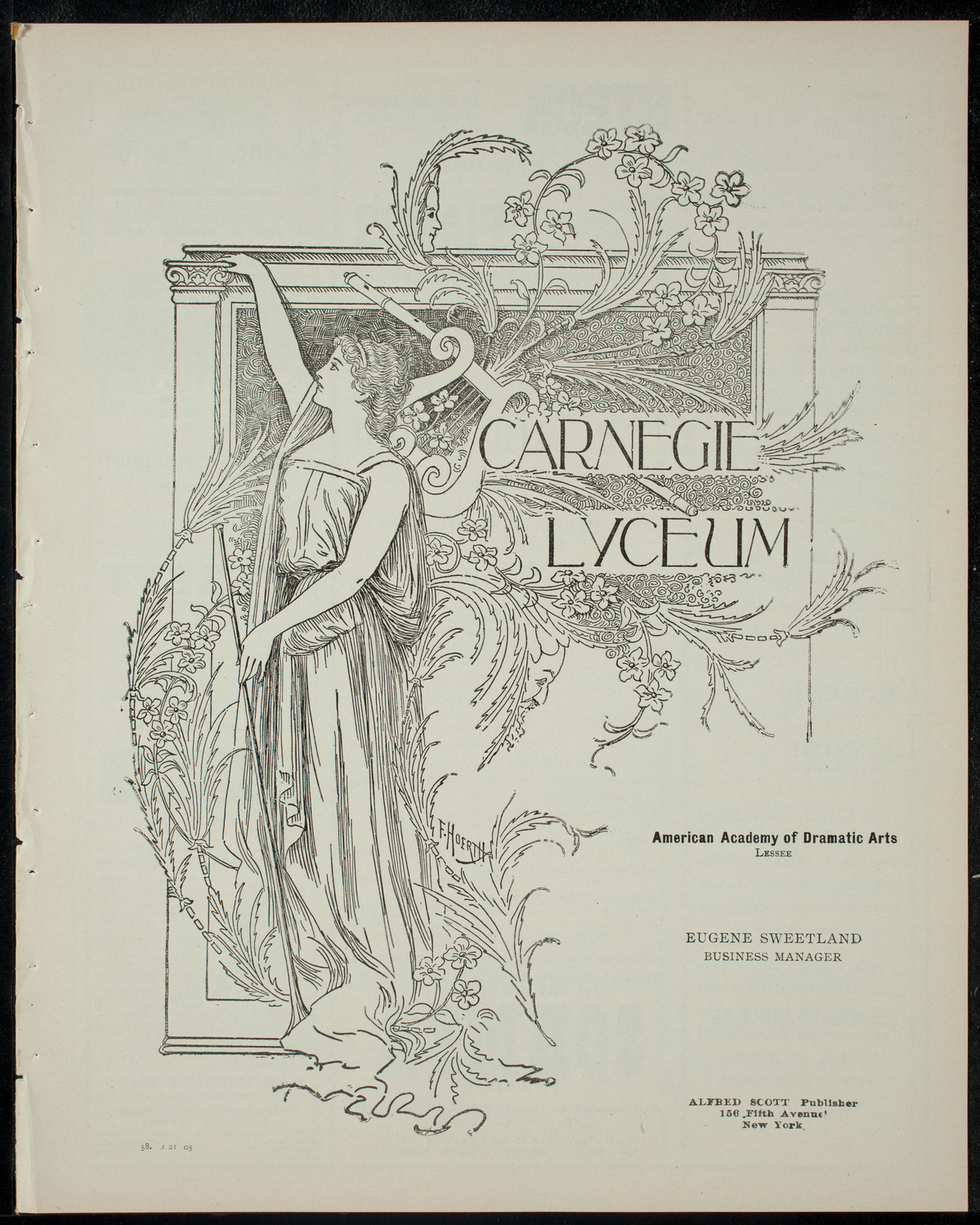 The Haresfoot Club Theatre Group, February 21, 1905, program page 1
