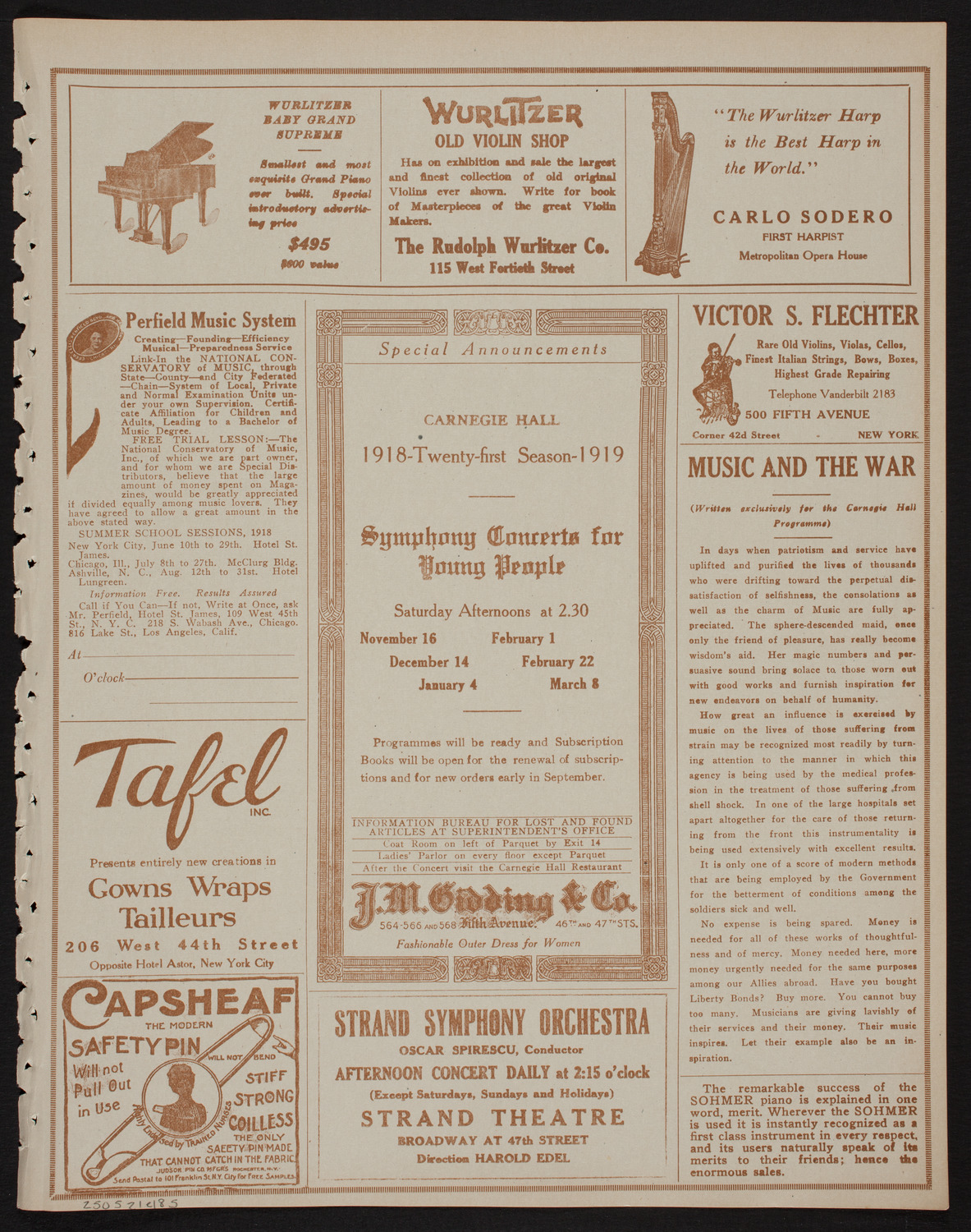 Benefit: Greek-American Institute of New York, May 21, 1918, program page 9