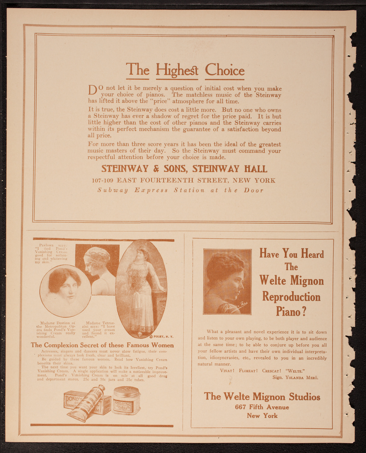 New York Philharmonic, March 25, 1917, program page 4