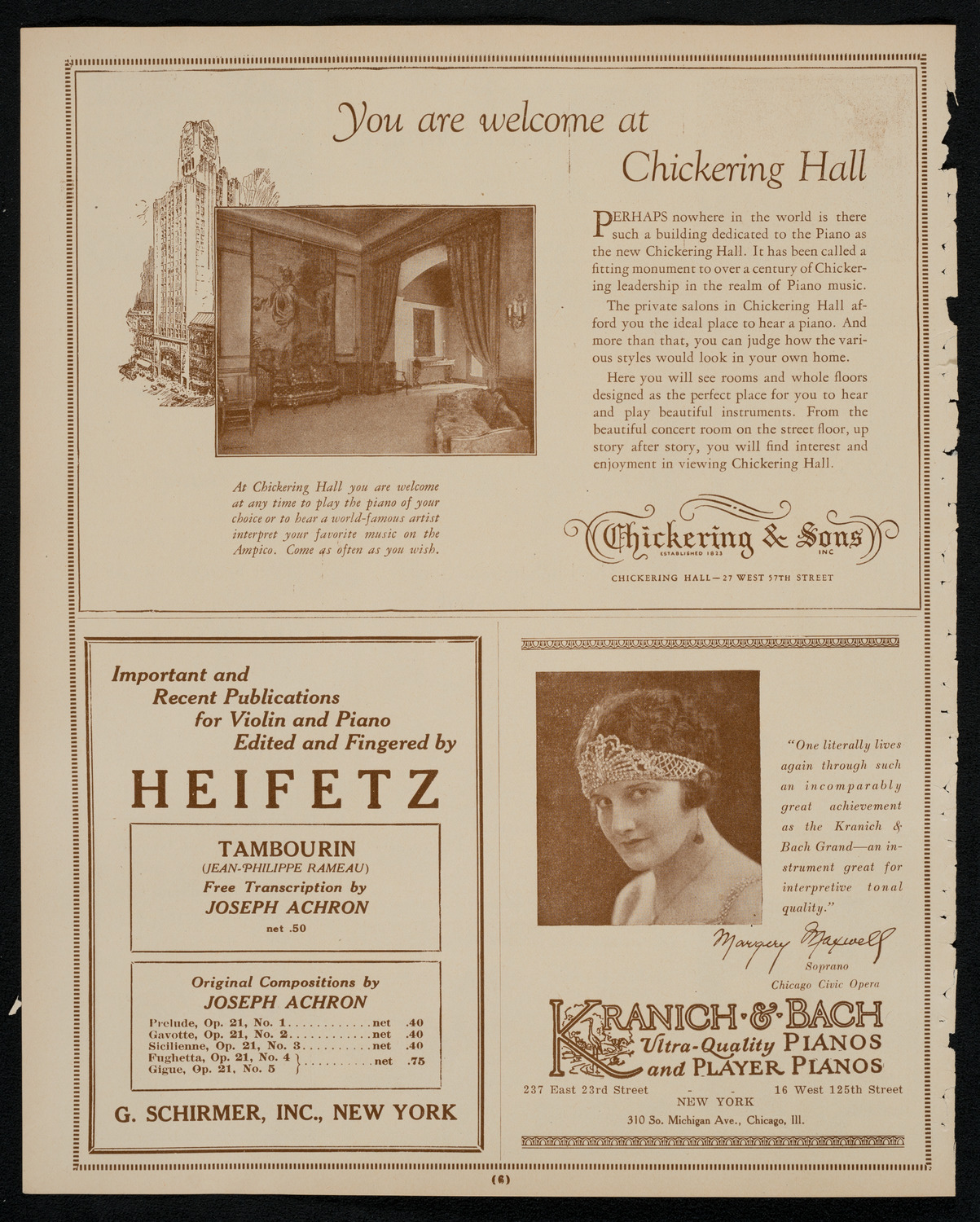 New York Philharmonic, November 20, 1925, program page 6