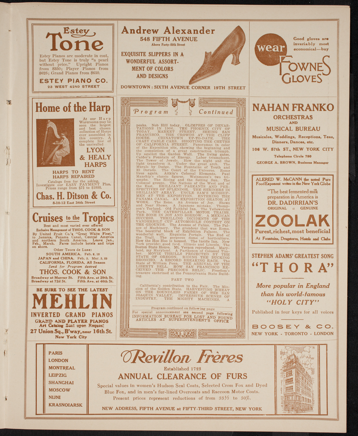 Burton Holmes Travelogue: The Panama Pacific Exposition, February 6, 1916, program page 7