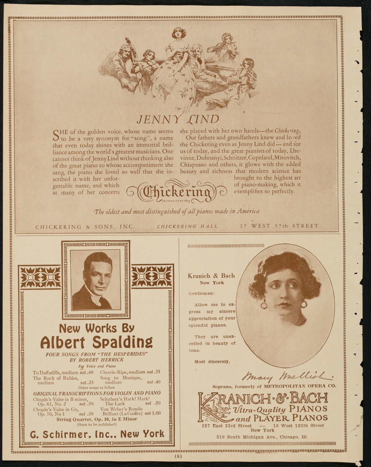 New York Philharmonic, March 26, 1925, program page 6