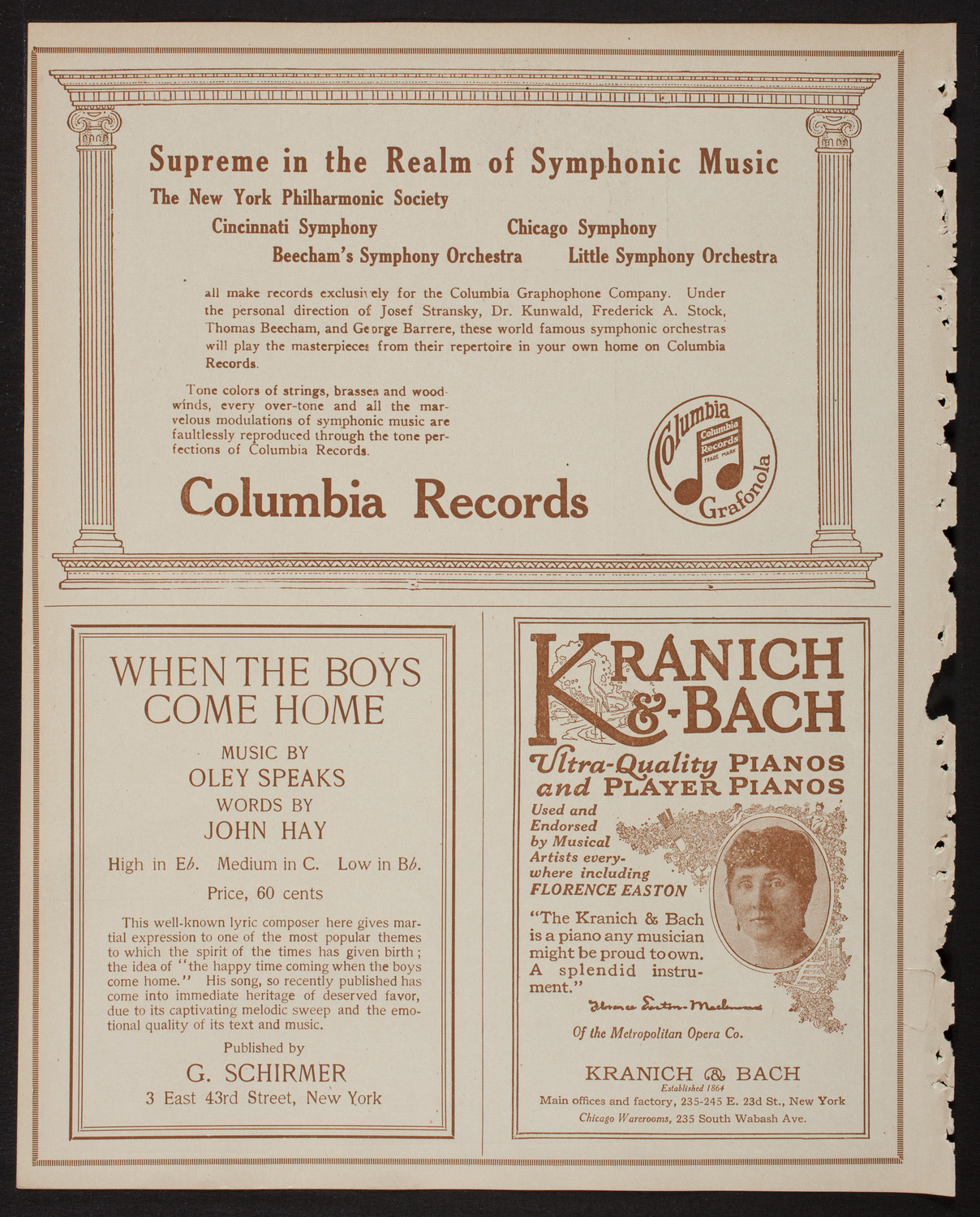 Henri Verbrugghen conducting The Russian Symphony Orchestra, February 21, 1918, program page 6