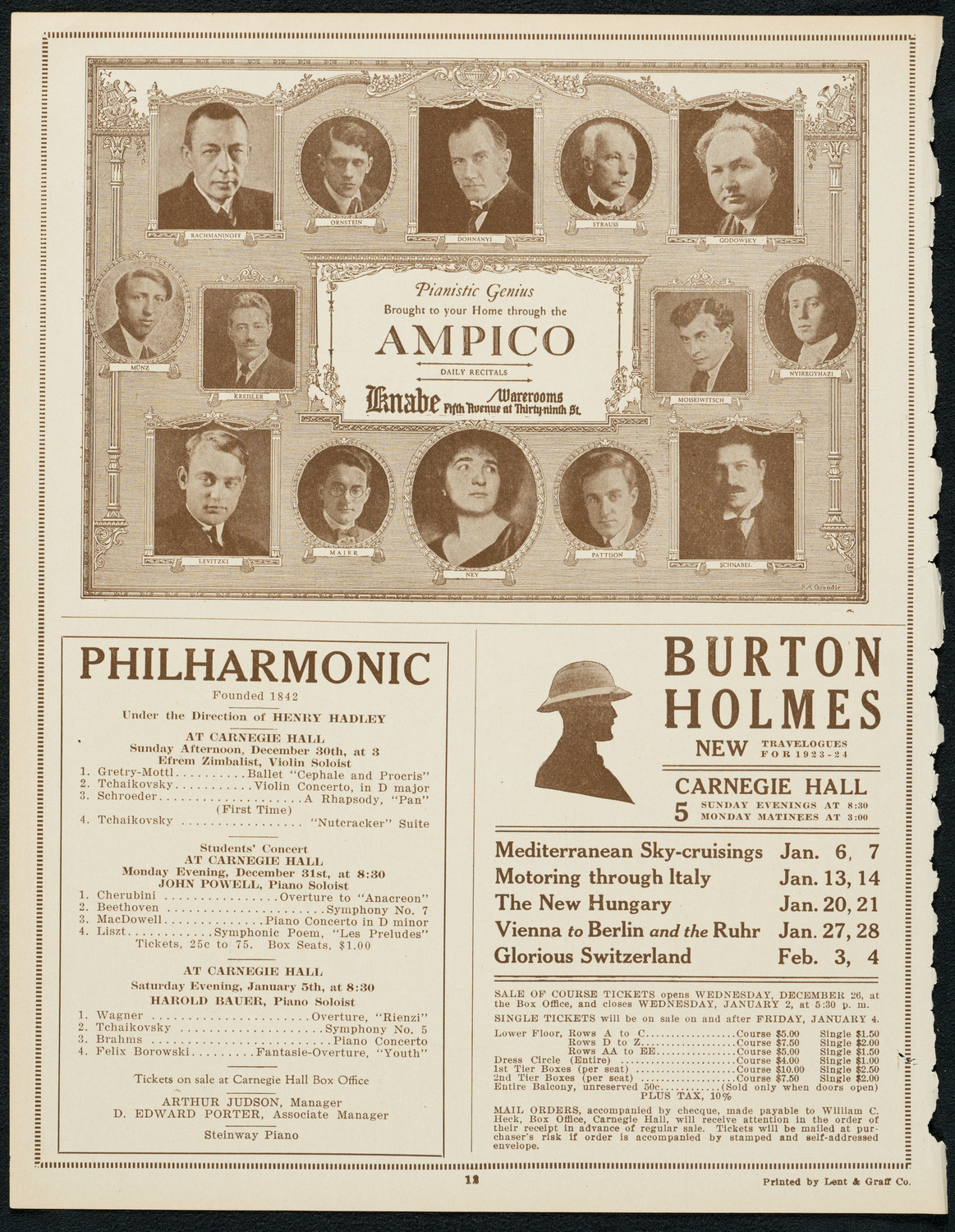 New York Philharmonic, December 28, 1923, program page 12
