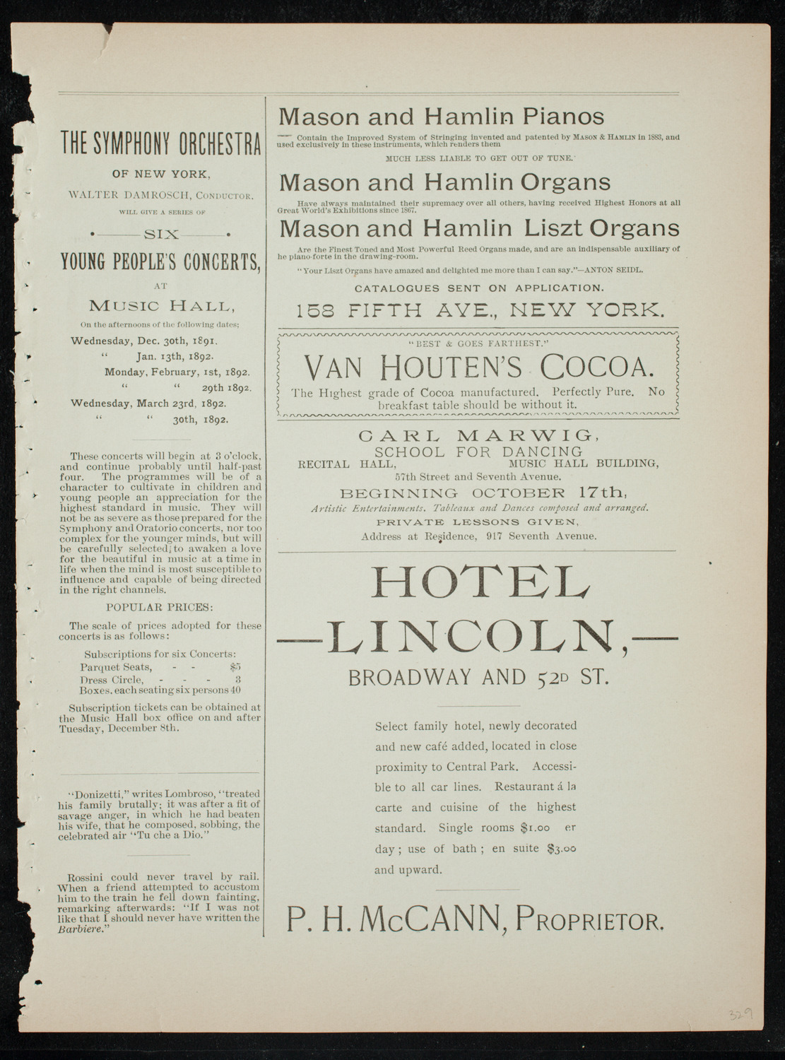 New York Athletic Club Amateur Minstrel Show, December 12, 1891, program page 5