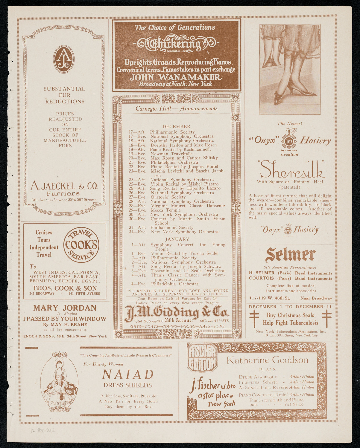 New York Philharmonic: Beethoven Festival, December 16, 1920, program page 3