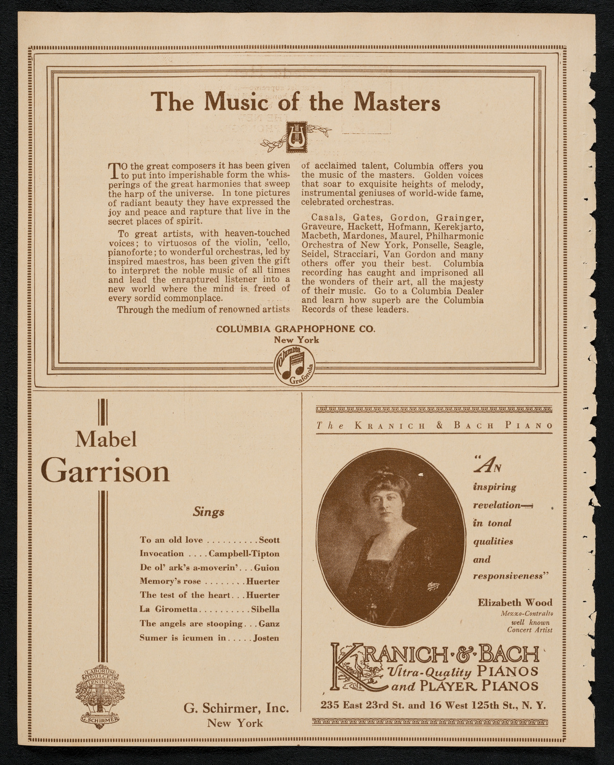 Mabel Garrison, Soprano, February 12, 1923, program page 6