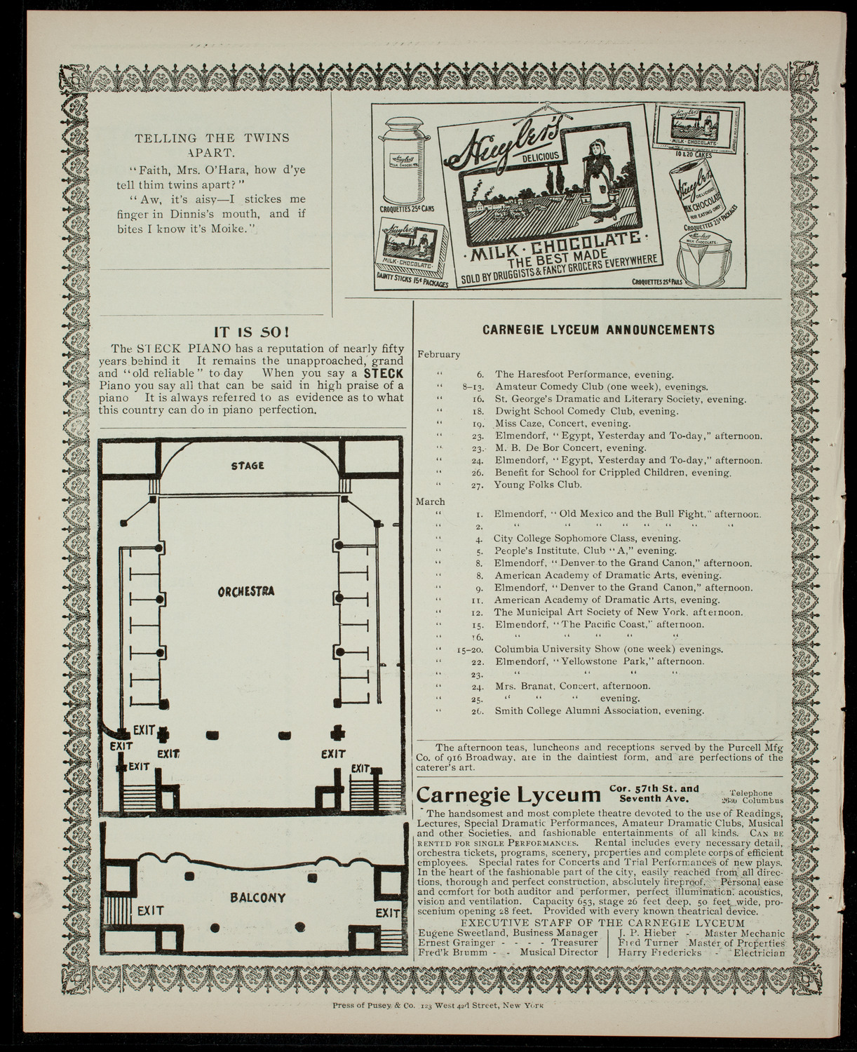 Cutler Comedy Club, February 5, 1904, program page 4