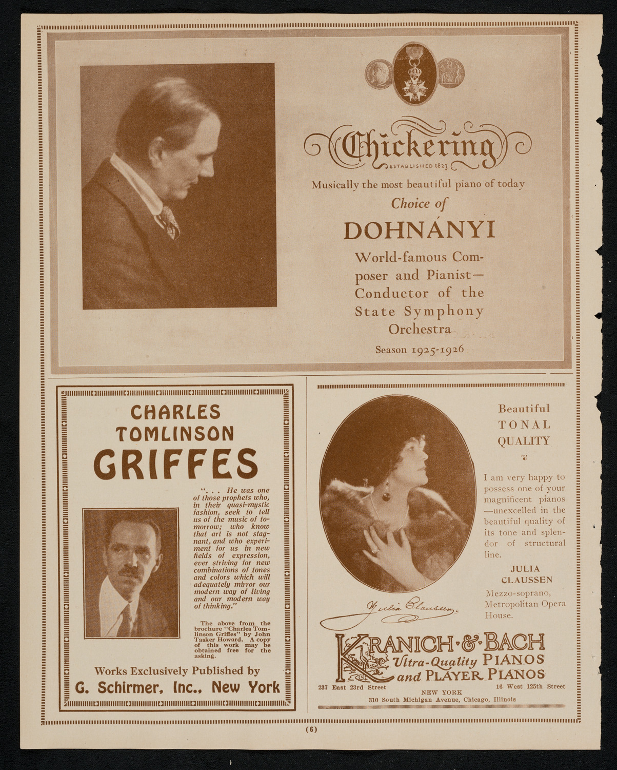 New York Philharmonic, December 11, 1925, program page 6