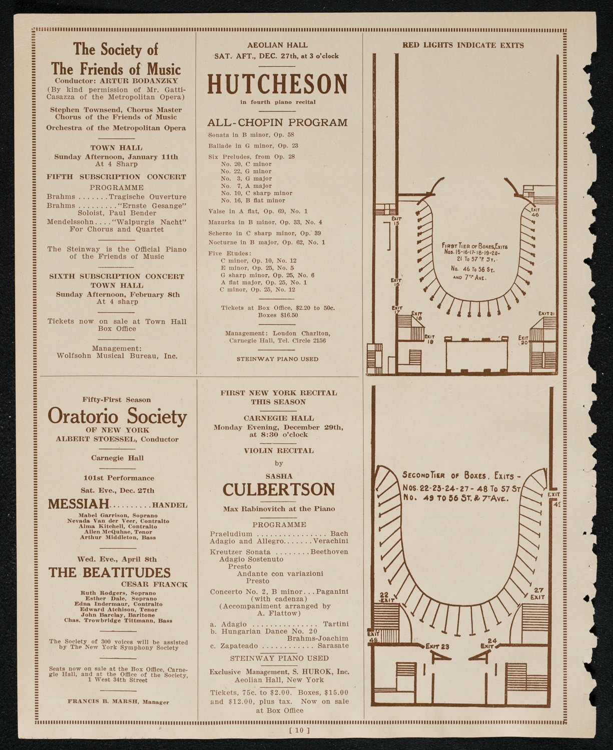 Oratorio Society of New York, December 25, 1924, program page 10