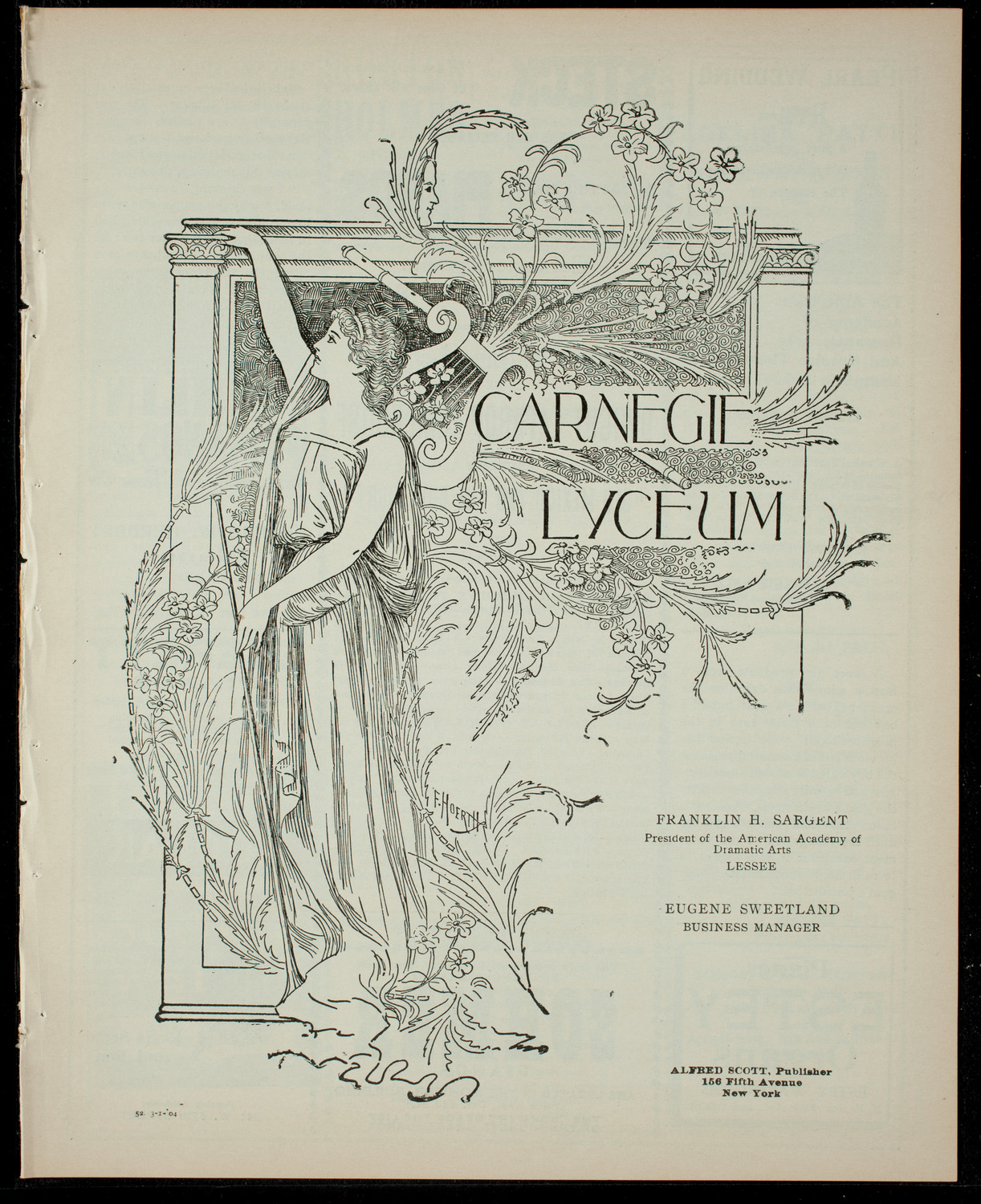 Elmendorf Lecture, March 1, 1904, program page 1