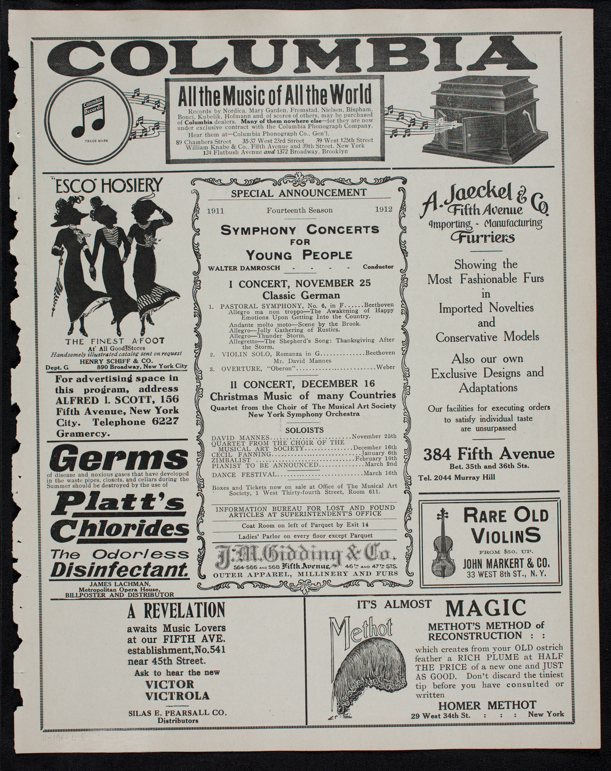 Elmendorf Lecture: Milan and the Italian Lakes, November 19, 1911, program page 9
