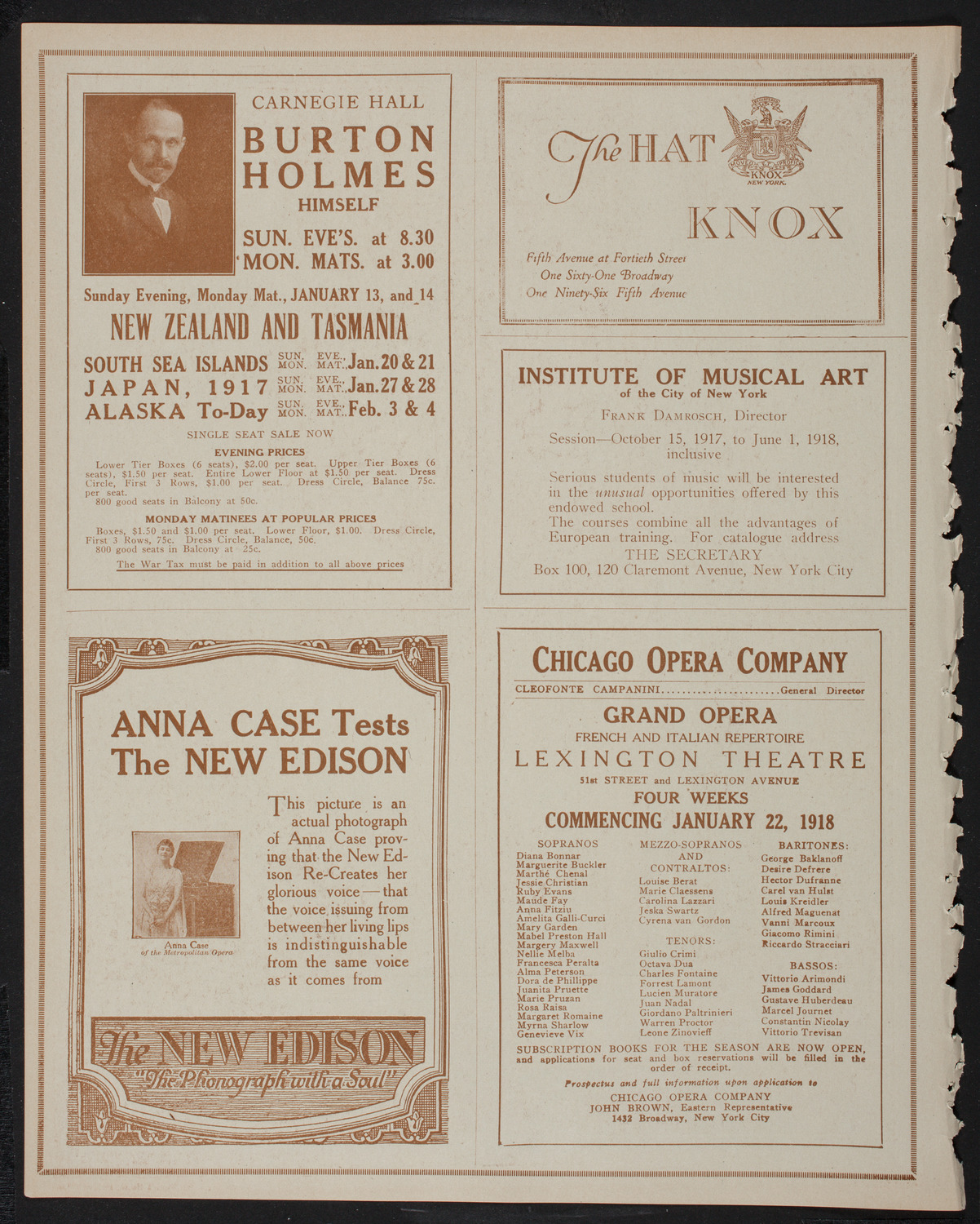 New York Symphony Orchestra, January 10, 1918, program page 2