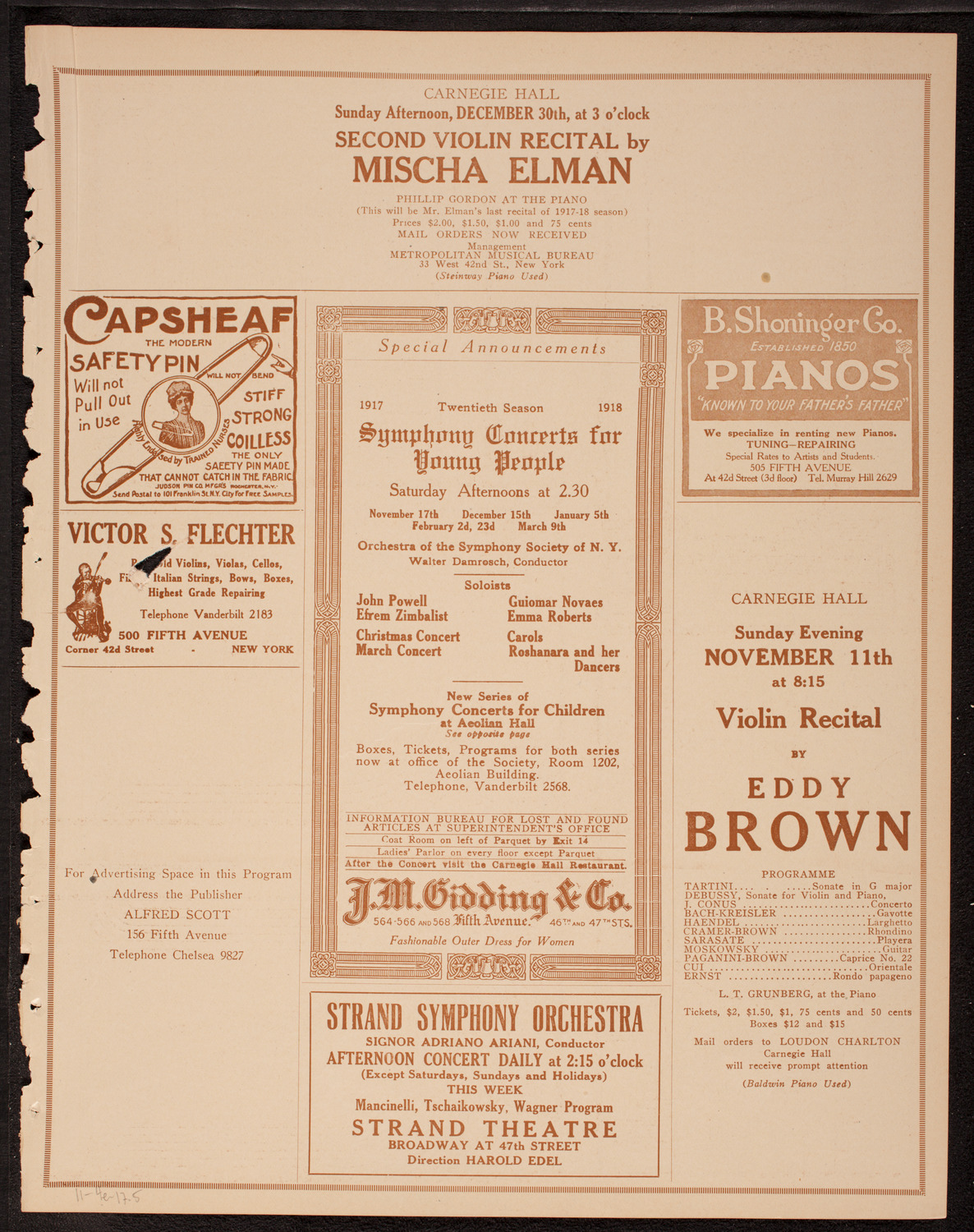 Lecture by Sergeant Arthur Guy Empey, November 4, 1917, program page 9