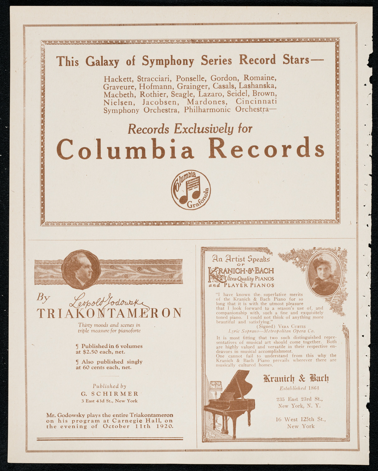 Philadelphia Orchestra, November 30, 1920, program page 6